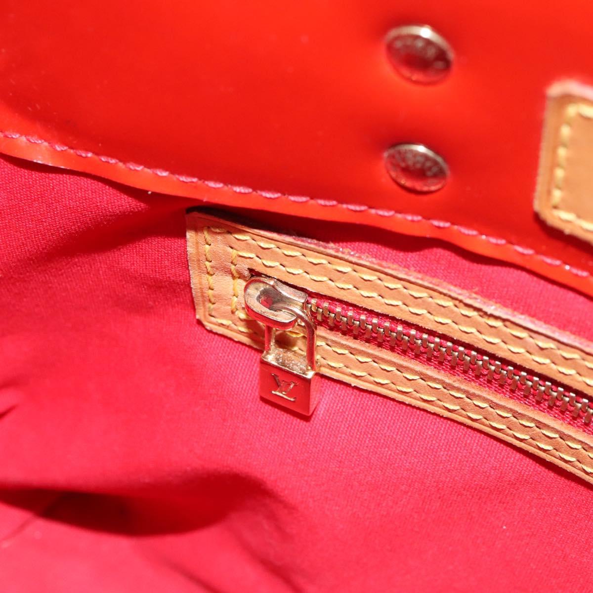 LOUIS VUITTON Monogram Vernis Reade PM Hand Bag Red Rouge M91088 LV Auth BD126