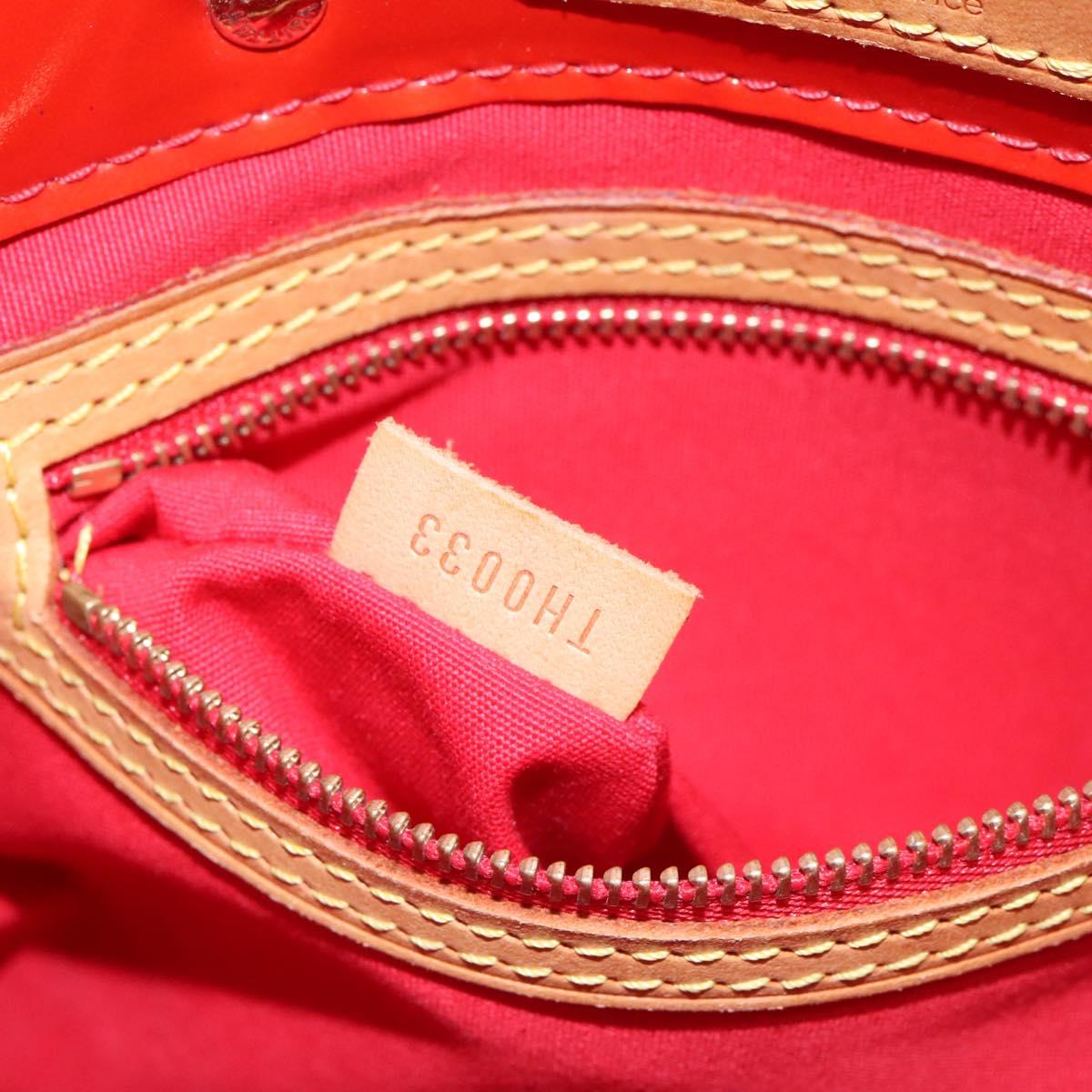 LOUIS VUITTON Monogram Vernis Reade PM Hand Bag Red Rouge M91088 LV Auth BD126