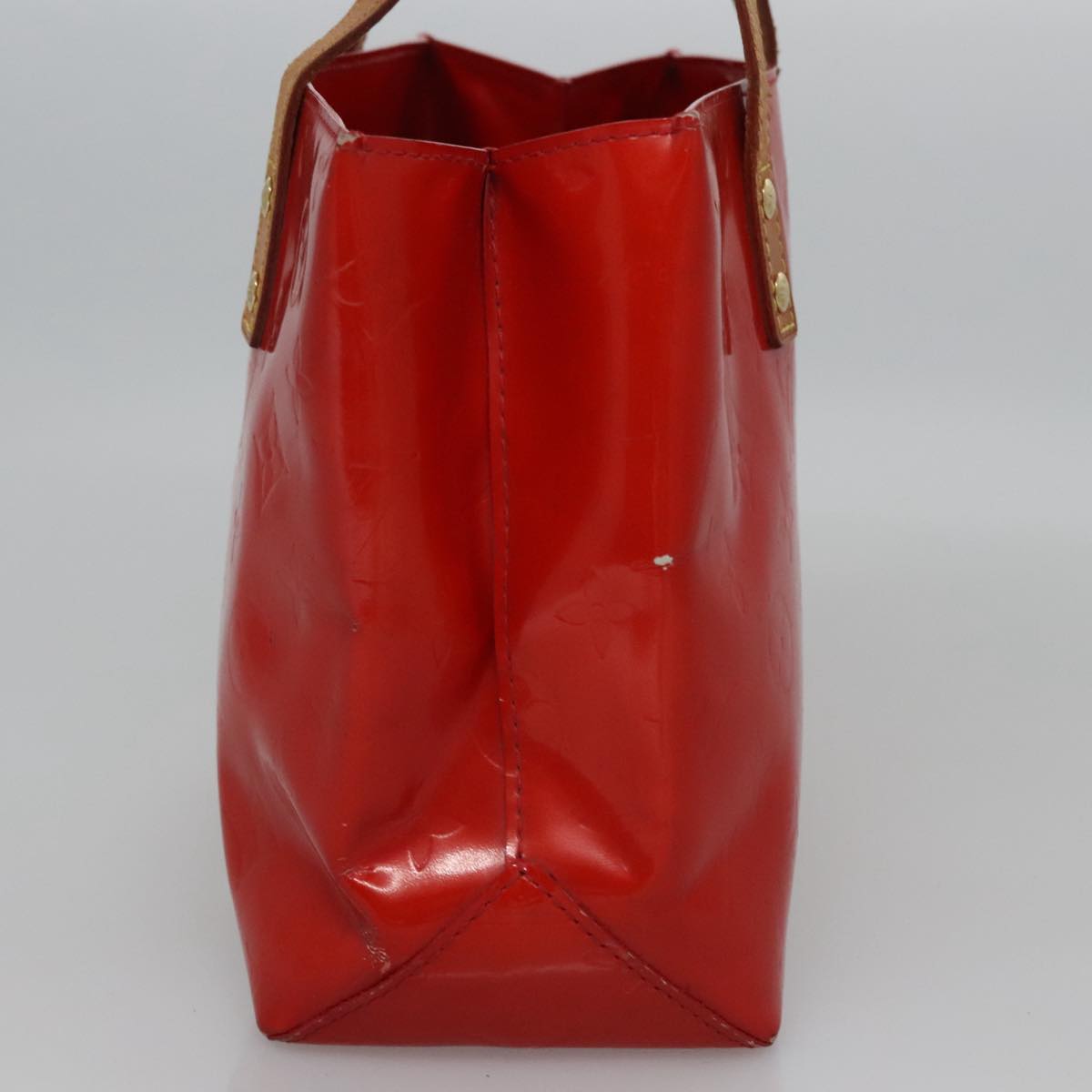LOUIS VUITTON Monogram Vernis Reade PM Hand Bag Red Rouge M91088 LV Auth BD126