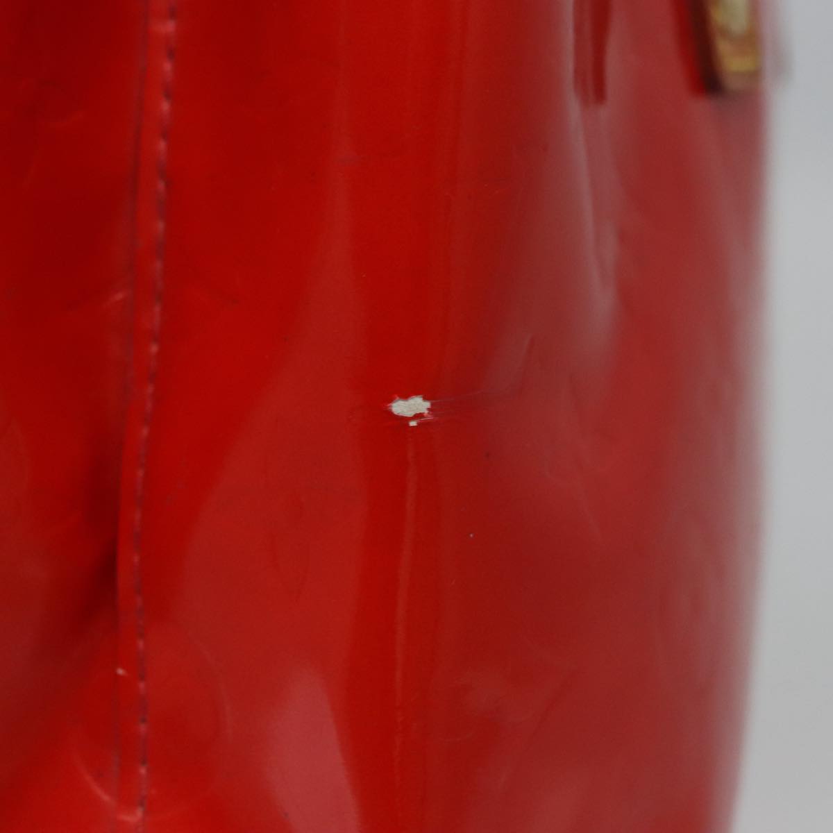 LOUIS VUITTON Monogram Vernis Reade PM Hand Bag Red Rouge M91088 LV Auth BD126
