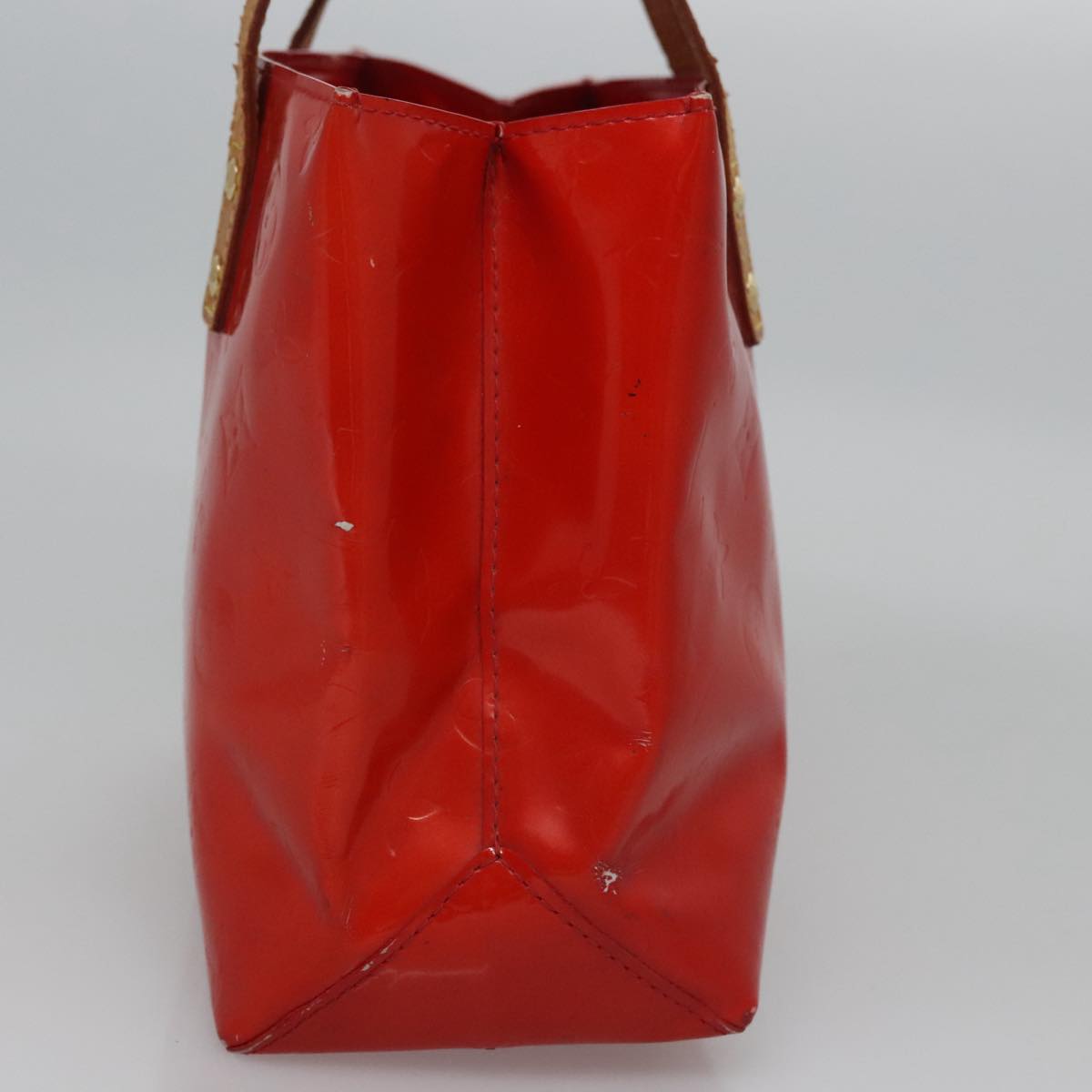 LOUIS VUITTON Monogram Vernis Reade PM Hand Bag Red Rouge M91088 LV Auth BD126