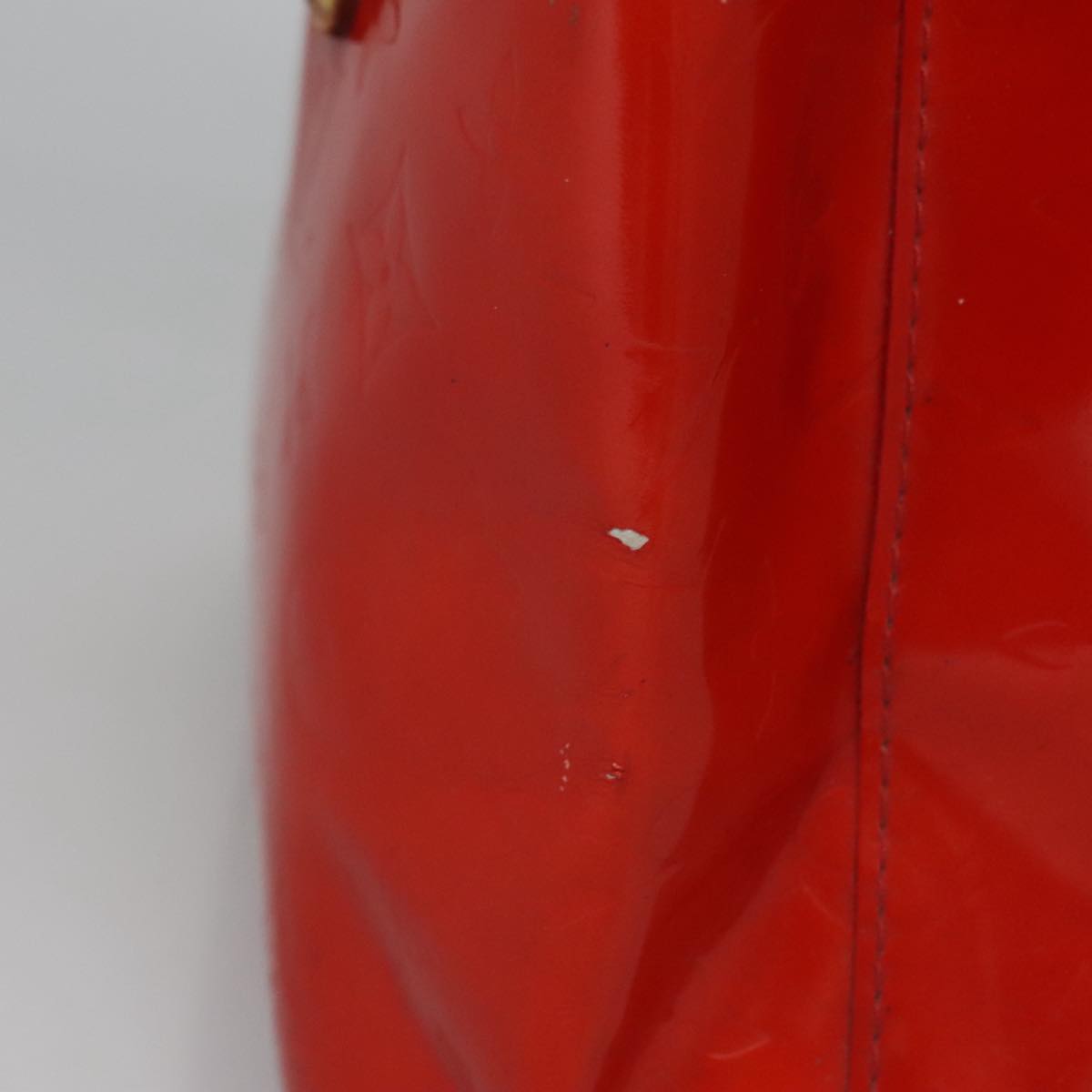 LOUIS VUITTON Monogram Vernis Reade PM Hand Bag Red Rouge M91088 LV Auth BD126