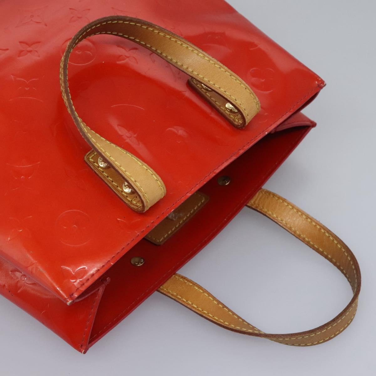 LOUIS VUITTON Monogram Vernis Reade PM Hand Bag Red Rouge M91088 LV Auth BD126
