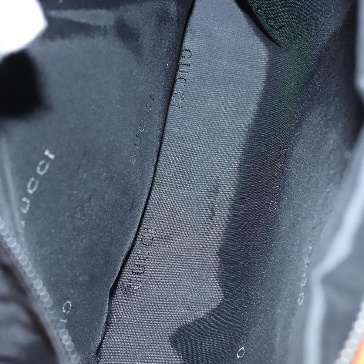GUCCI Boston Bag Nylon Orange Black Auth BD1263