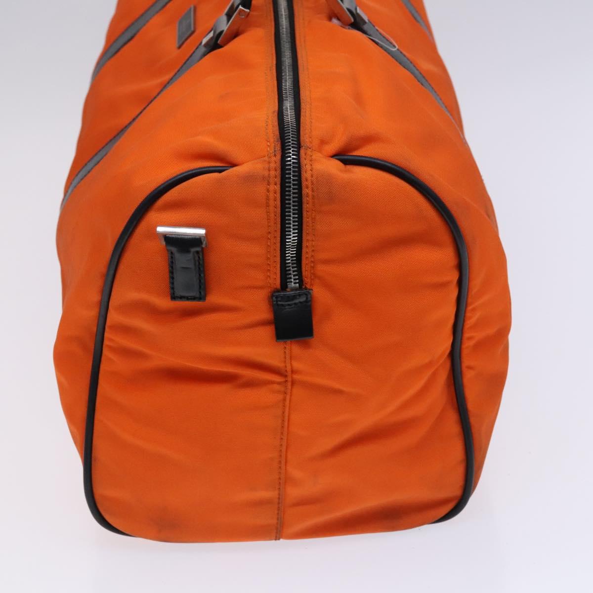 GUCCI Boston Bag Nylon Orange Black Auth BD1263