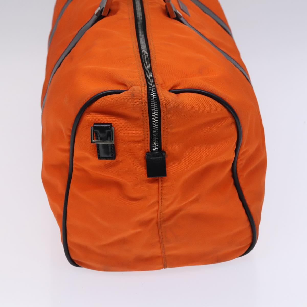 GUCCI Boston Bag Nylon Orange Black Auth BD1263