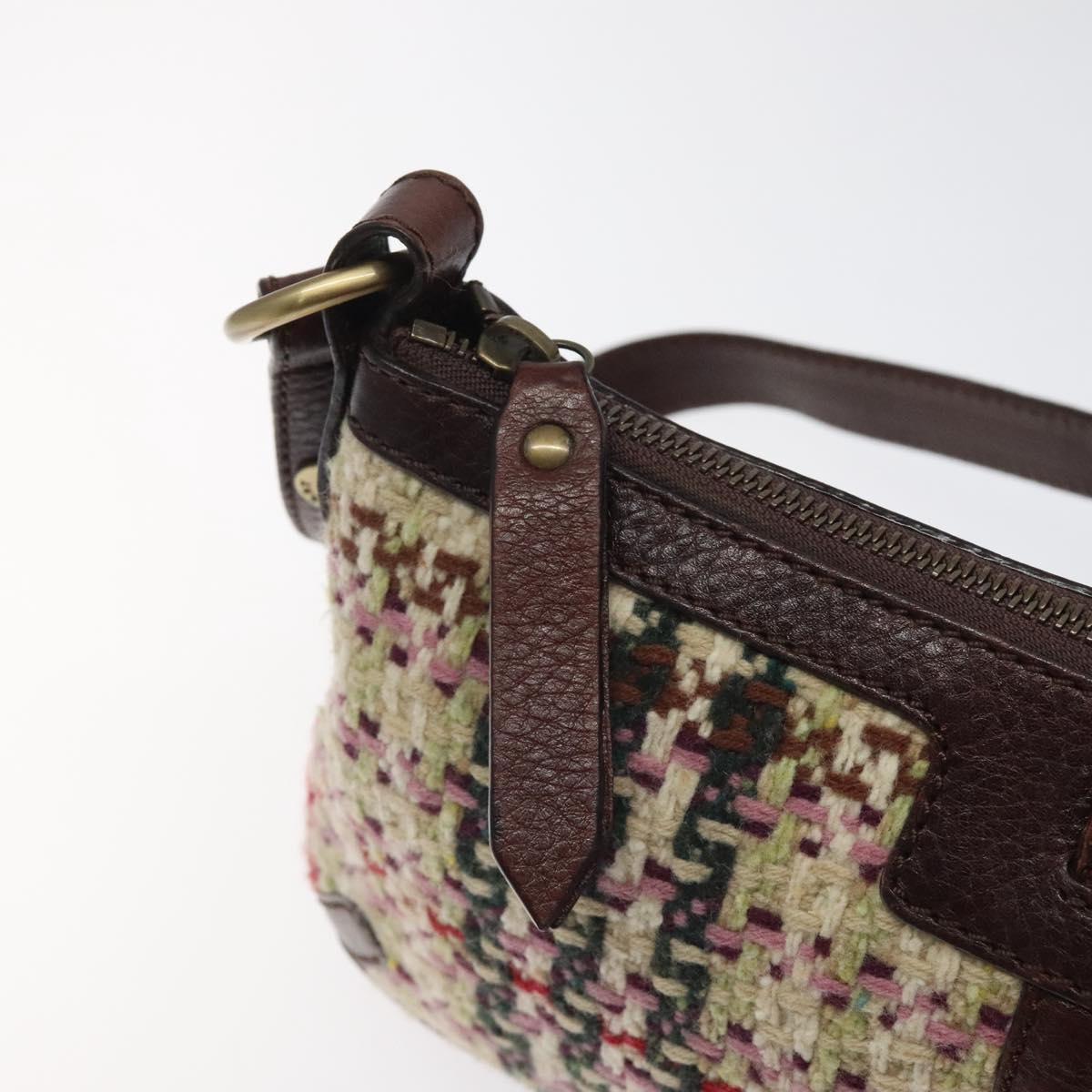 BURBERRY Shoulder Bag Wool Beige Auth BD1264
