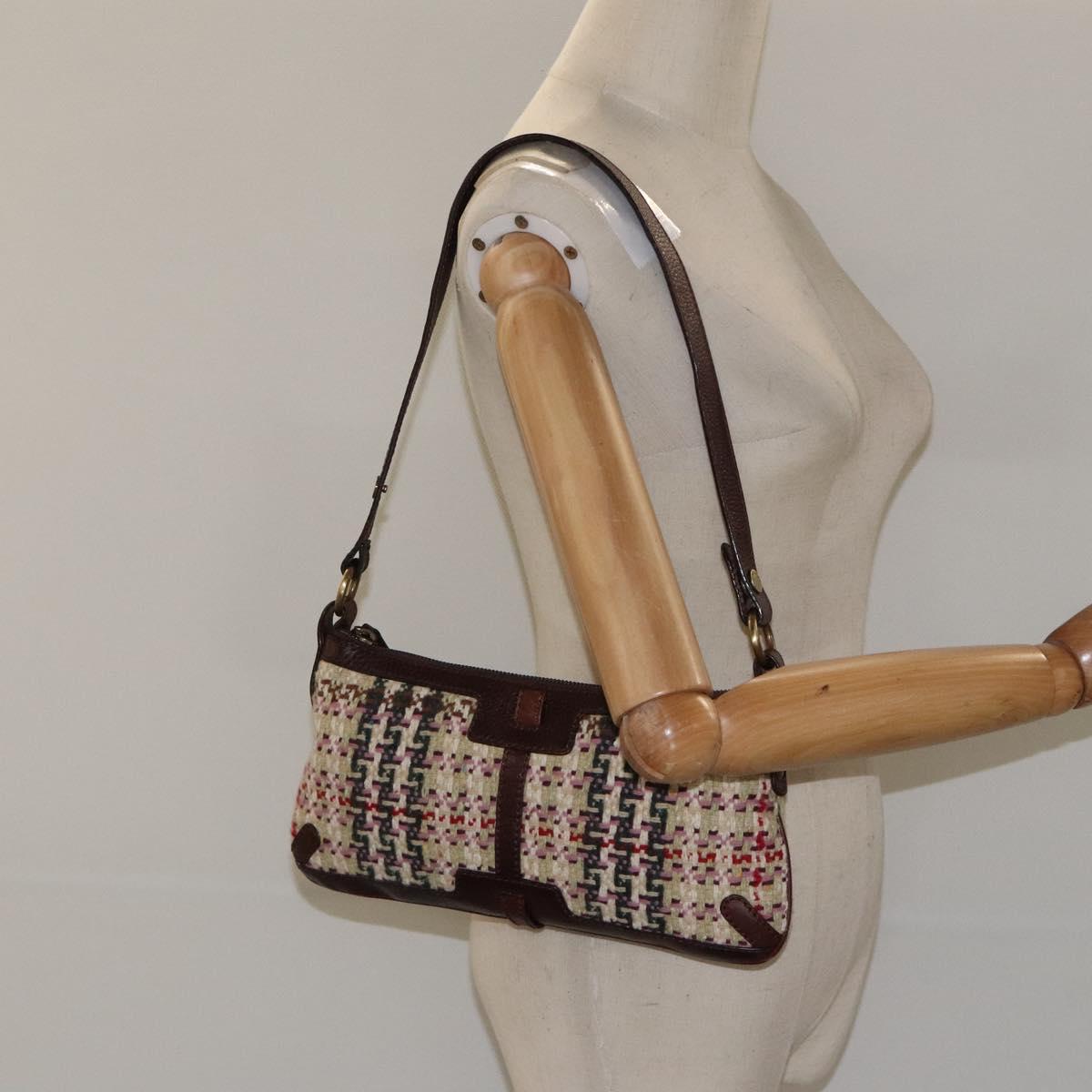BURBERRY Shoulder Bag Wool Beige Auth BD1264