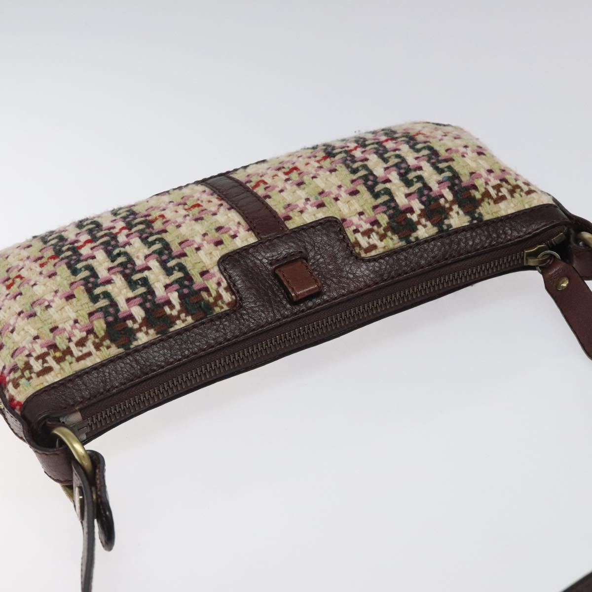 BURBERRY Shoulder Bag Wool Beige Auth BD1264
