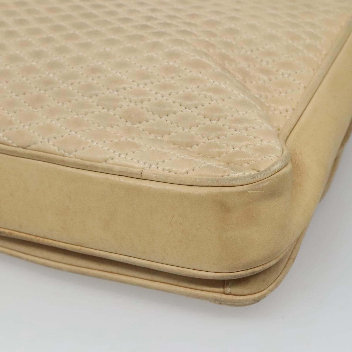 BALLY Shoulder Bag Leather Beige Auth BD1284