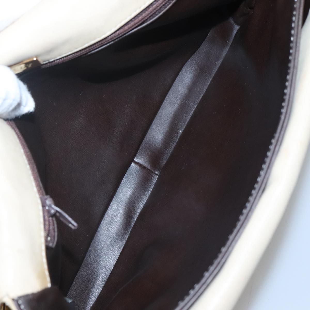 BALLY Shoulder Bag Leather Beige Auth BD1284