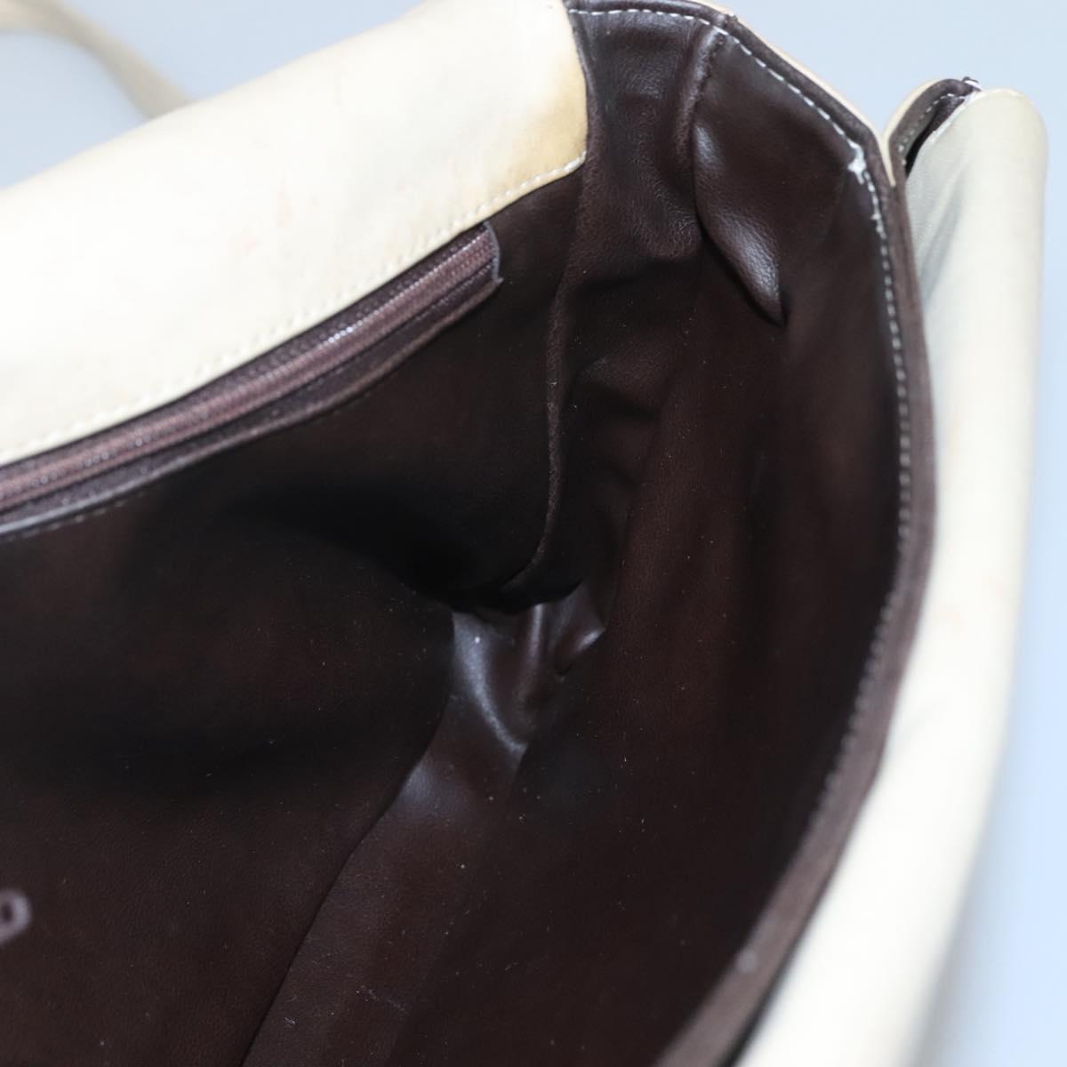 BALLY Shoulder Bag Leather Beige Auth BD1284