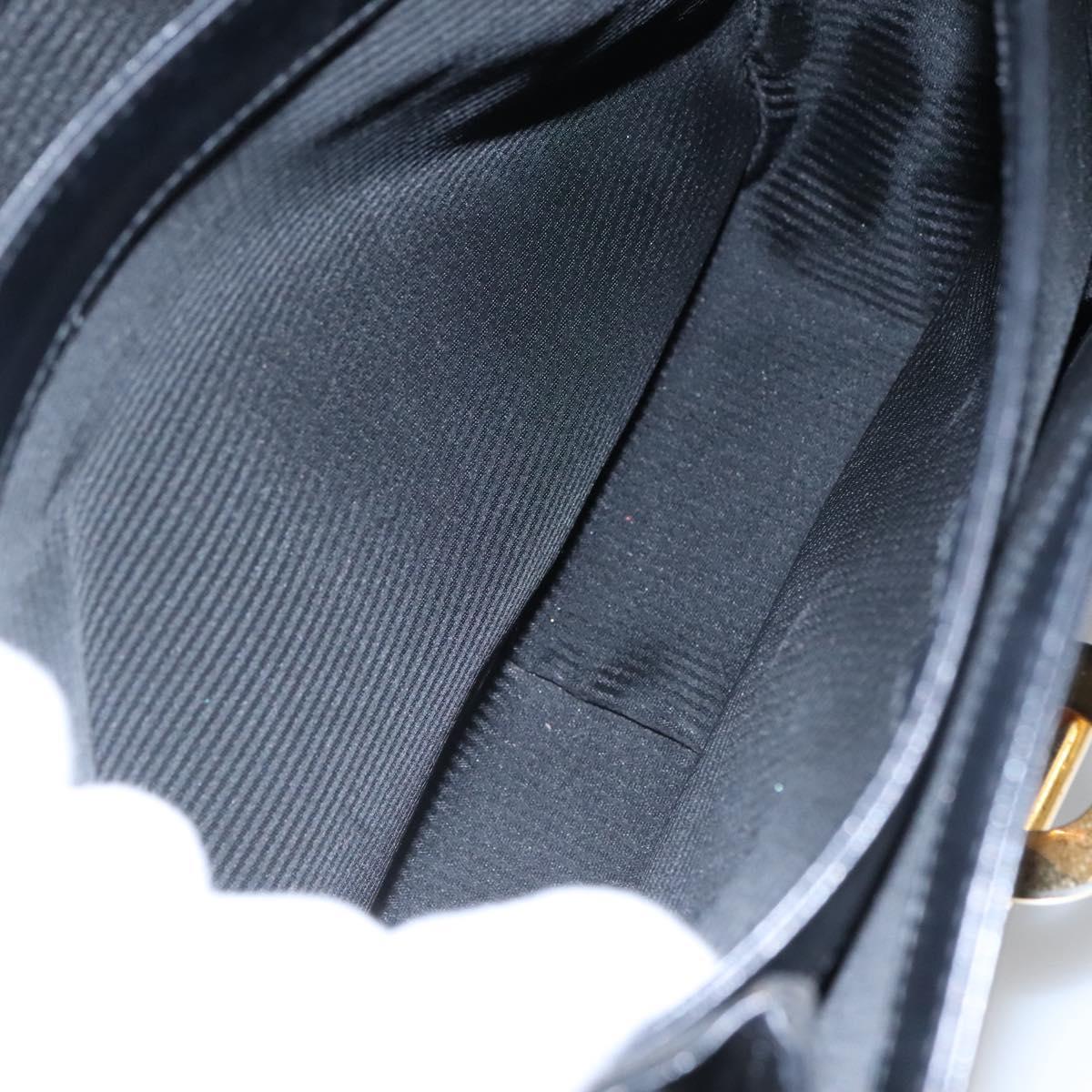 BALLY Hand Bag Leather Black Gold Auth BD1285
