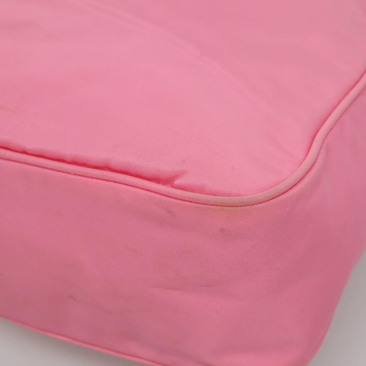 PRADA Shoulder Bag Nylon Pink Silver Auth BD1291