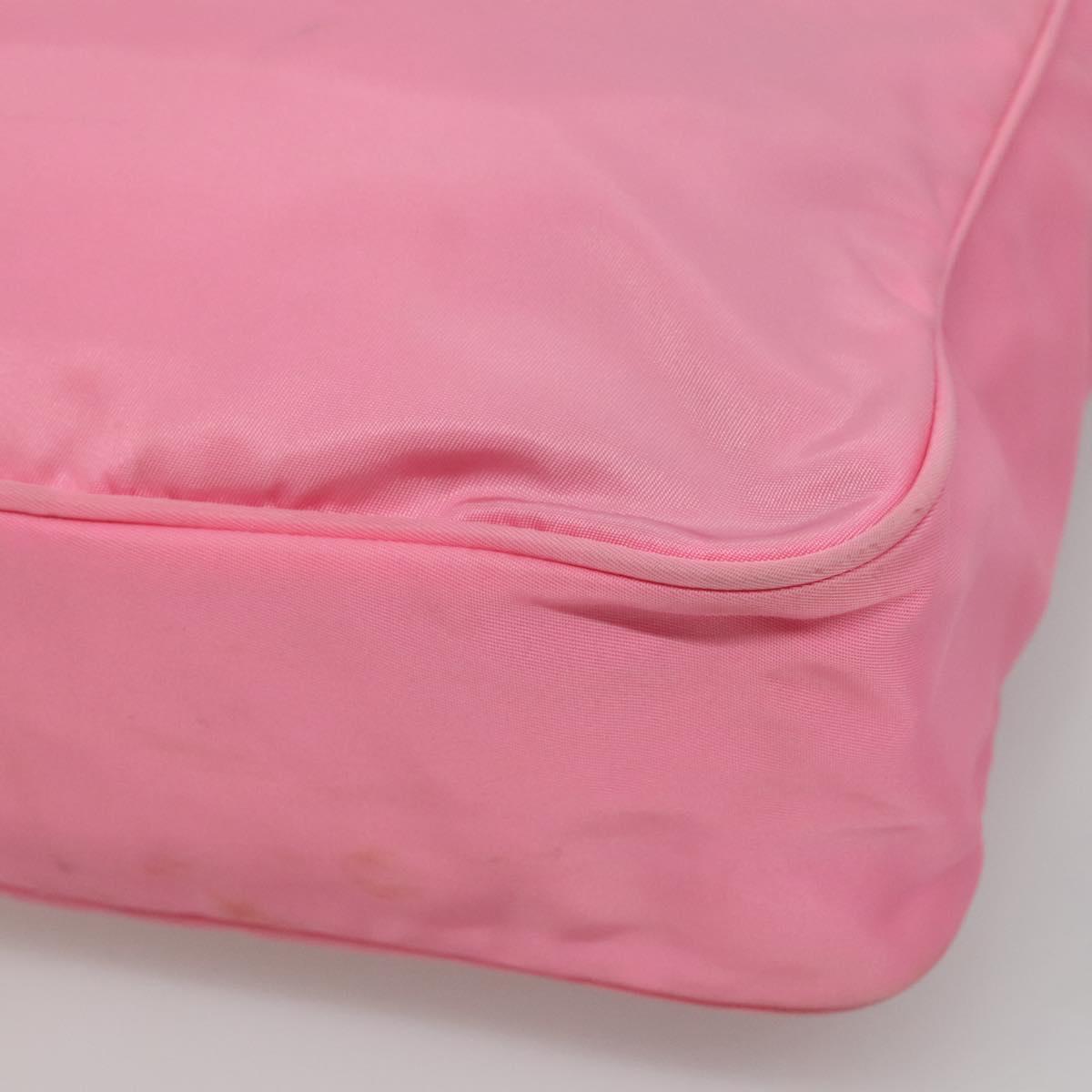 PRADA Shoulder Bag Nylon Pink Silver Auth BD1291
