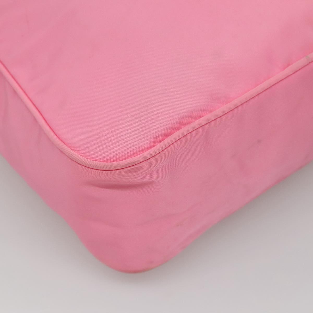 PRADA Shoulder Bag Nylon Pink Silver Auth BD1291