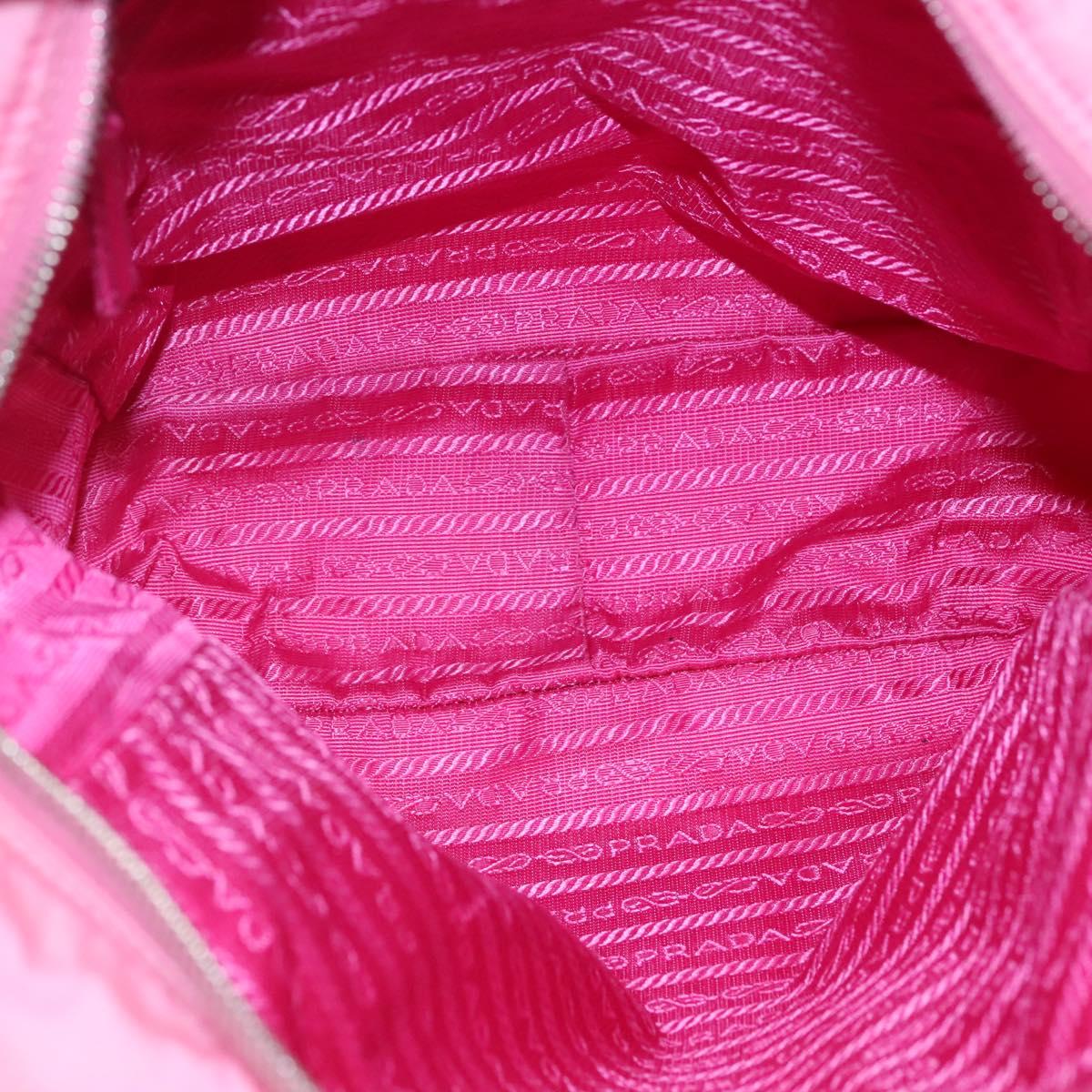 PRADA Shoulder Bag Nylon Pink Silver Auth BD1291