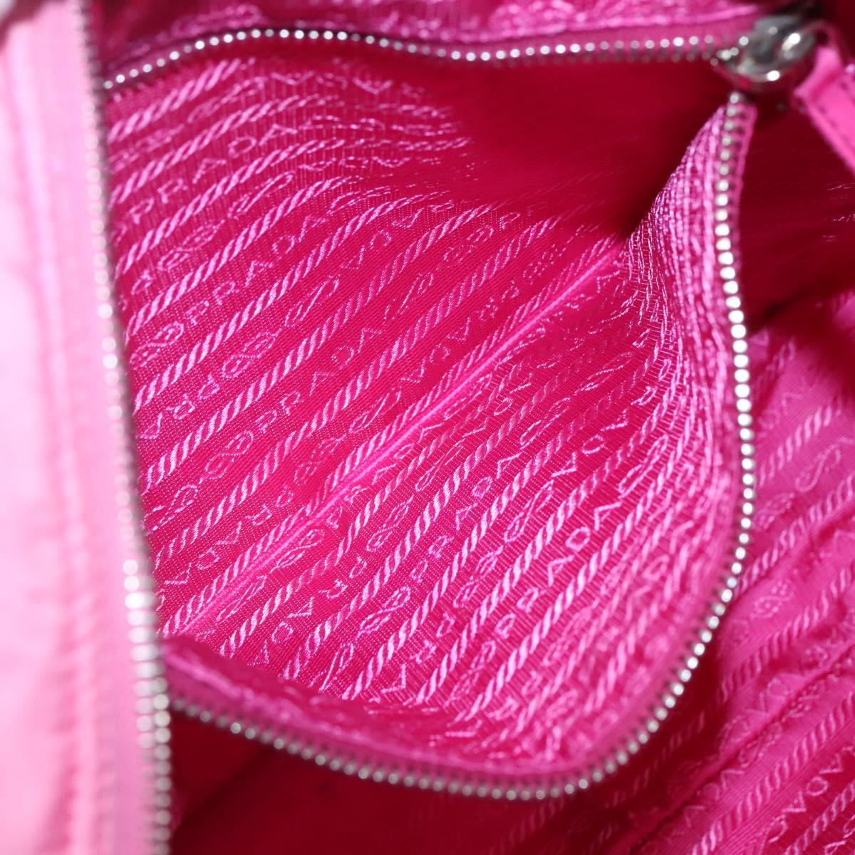 PRADA Shoulder Bag Nylon Pink Silver Auth BD1291