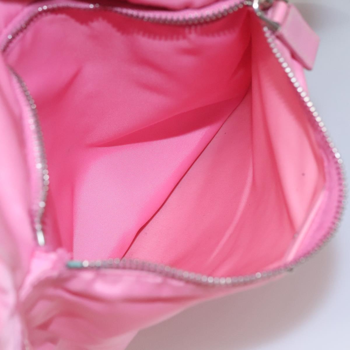 PRADA Shoulder Bag Nylon Pink Silver Auth BD1291