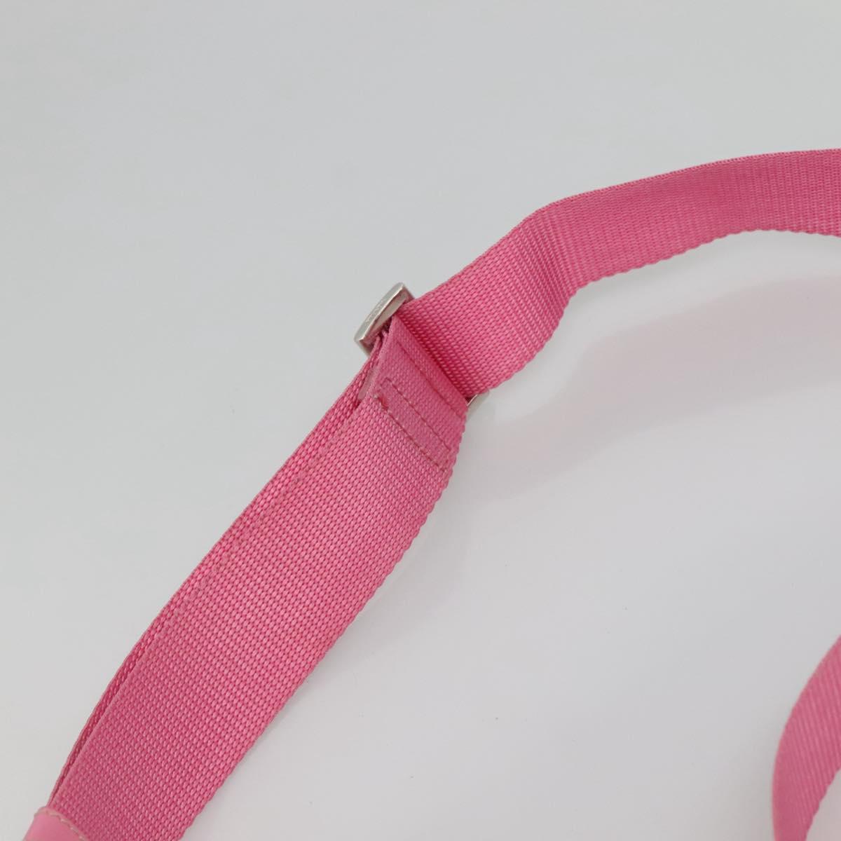 PRADA Shoulder Bag Nylon Pink Silver Auth BD1291