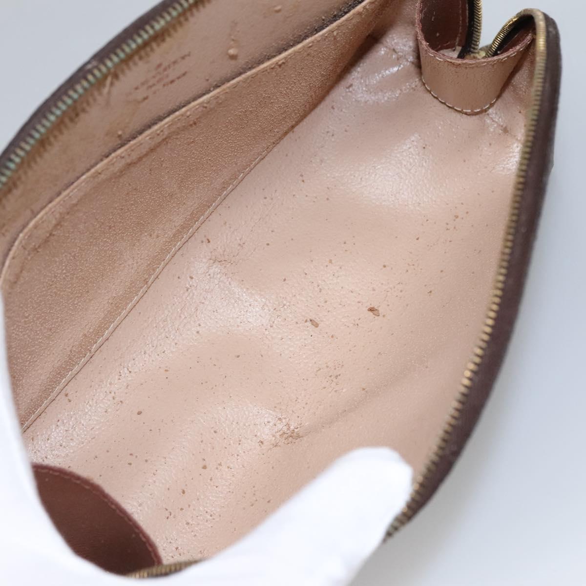 LOUIS VUITTON Monogram Trousse Demi Ronde Cosmetic Pouch M47520 LV Auth BD1294