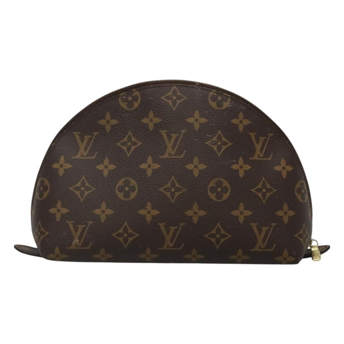 LOUIS VUITTON Monogram Trousse Demi Ronde Cosmetic Pouch M47520 LV Auth BD1294