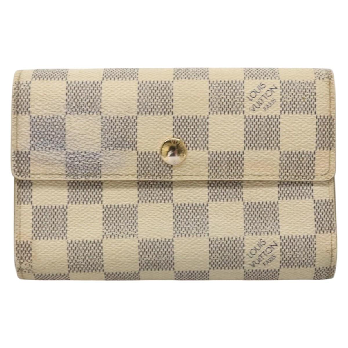 LOUIS VUITTON Damier Azur Portefeuille Alexandra Wallet N63068 LV Auth BD1312