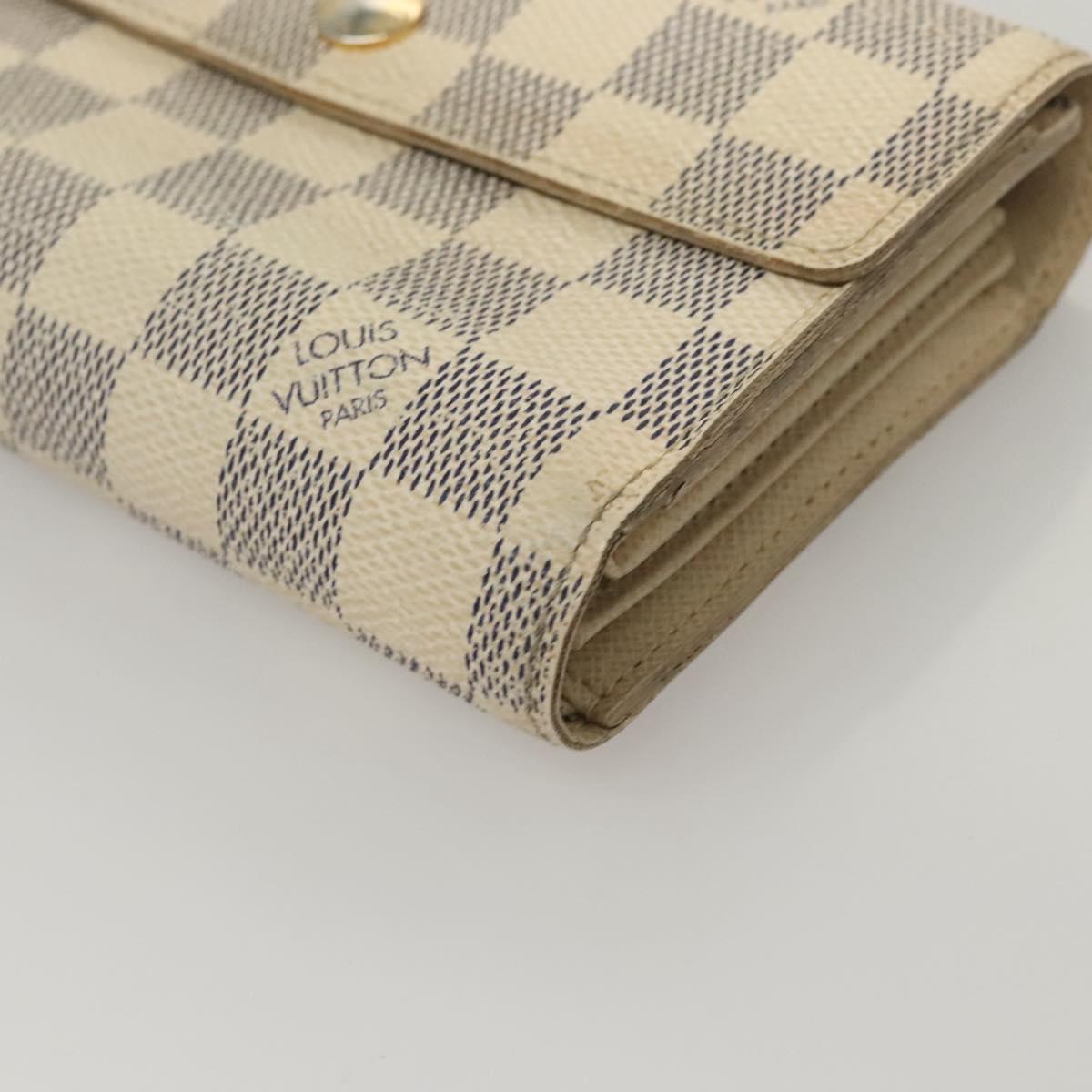 LOUIS VUITTON Damier Azur Portefeuille Alexandra Wallet N63068 LV Auth BD1312
