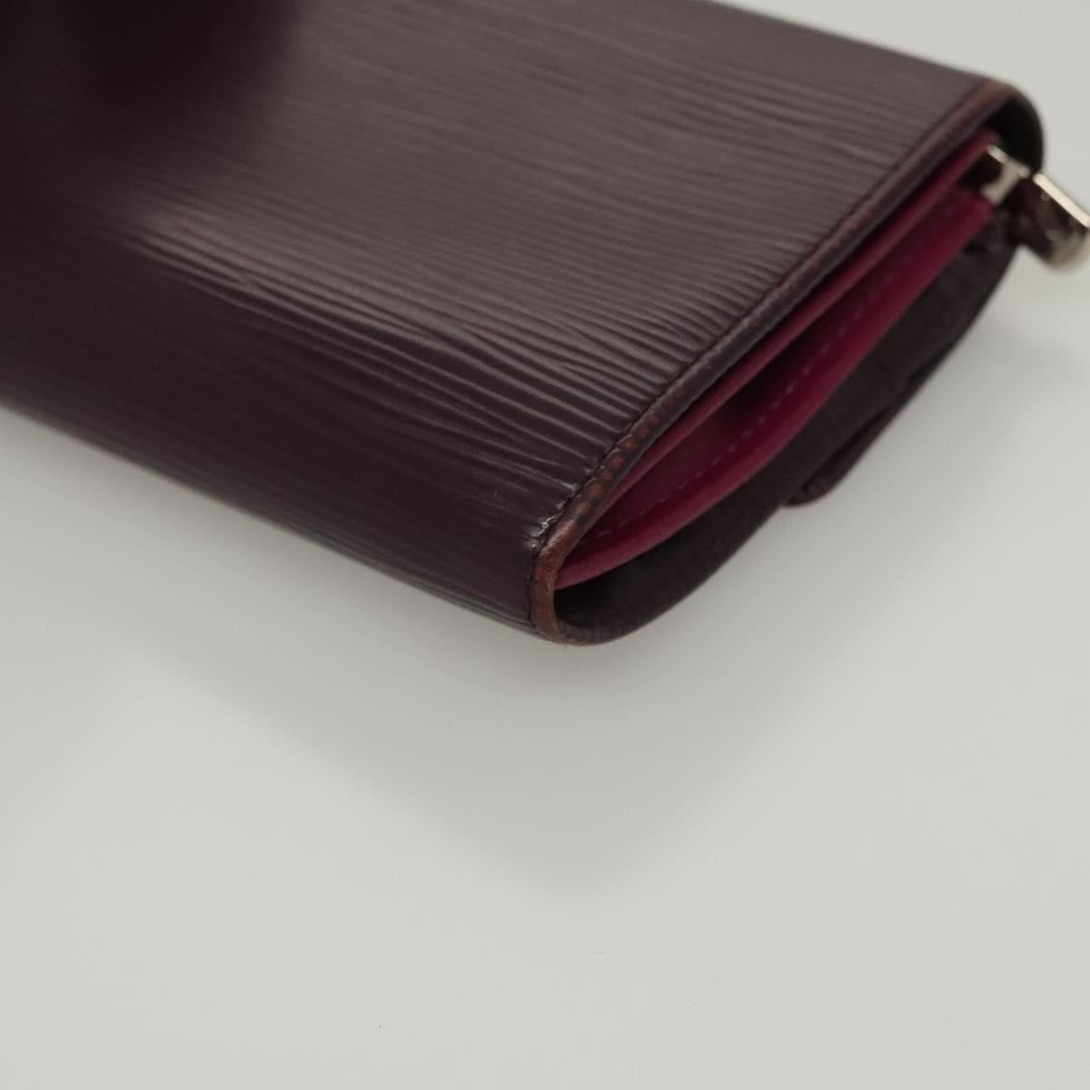 LOUIS VUITTON Epi Portefeiulle Sarah Wallet Purple Cassis M6374K LV Auth BD1313
