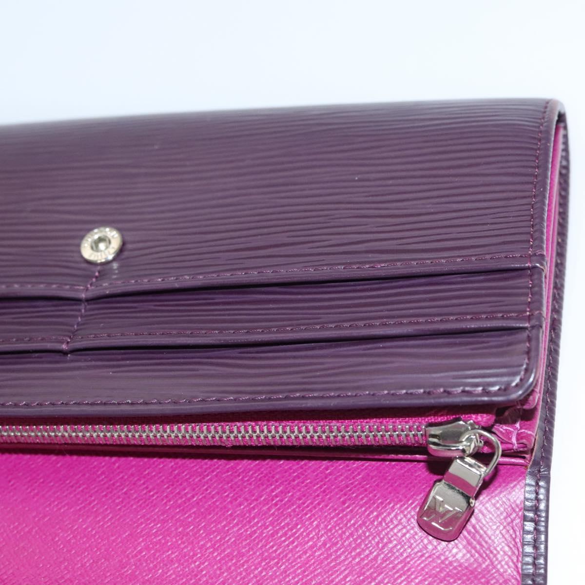 LOUIS VUITTON Epi Portefeiulle Sarah Wallet Purple Cassis M6374K LV Auth BD1313