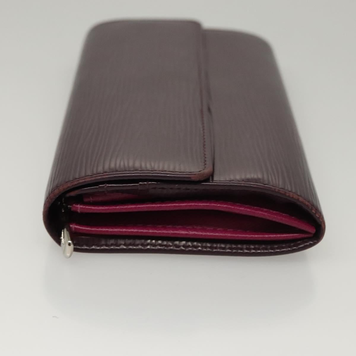 LOUIS VUITTON Epi Portefeiulle Sarah Wallet Purple Cassis M6374K LV Auth BD1313