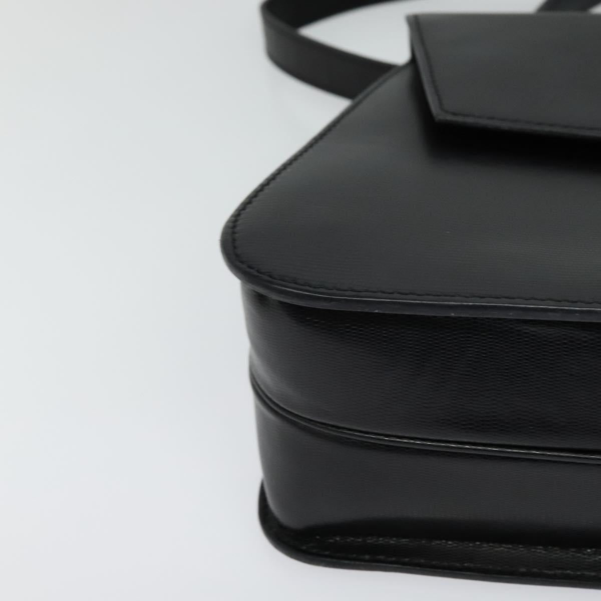 CELINE Hand Bag Leather 2way Black Gold Auth BD1319