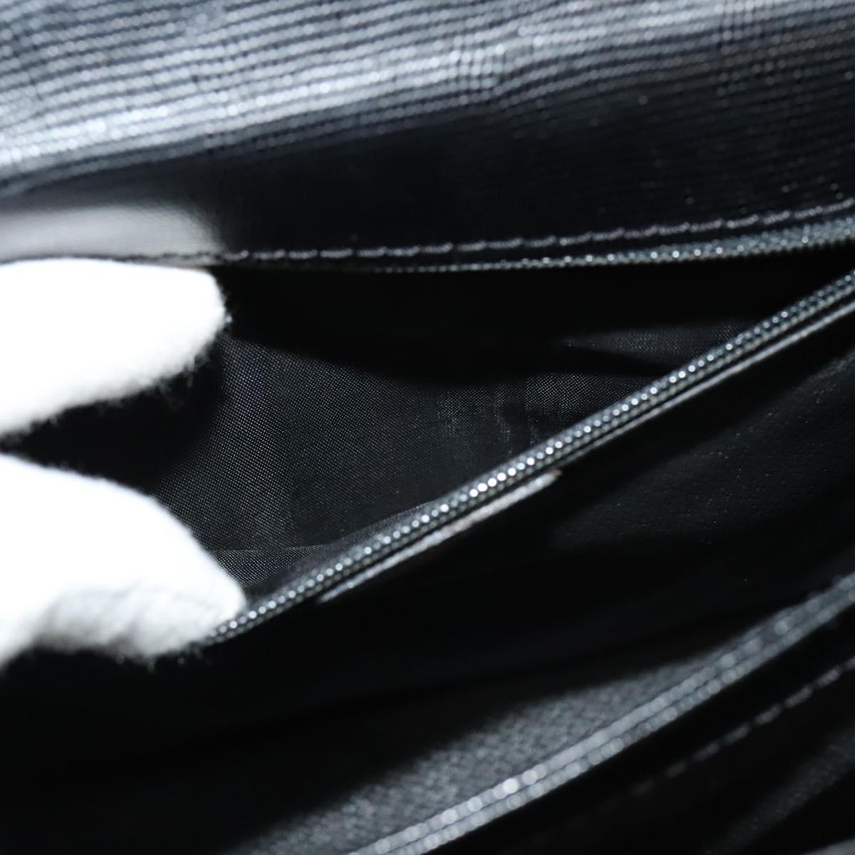 CELINE Hand Bag Leather 2way Black Gold Auth BD1319