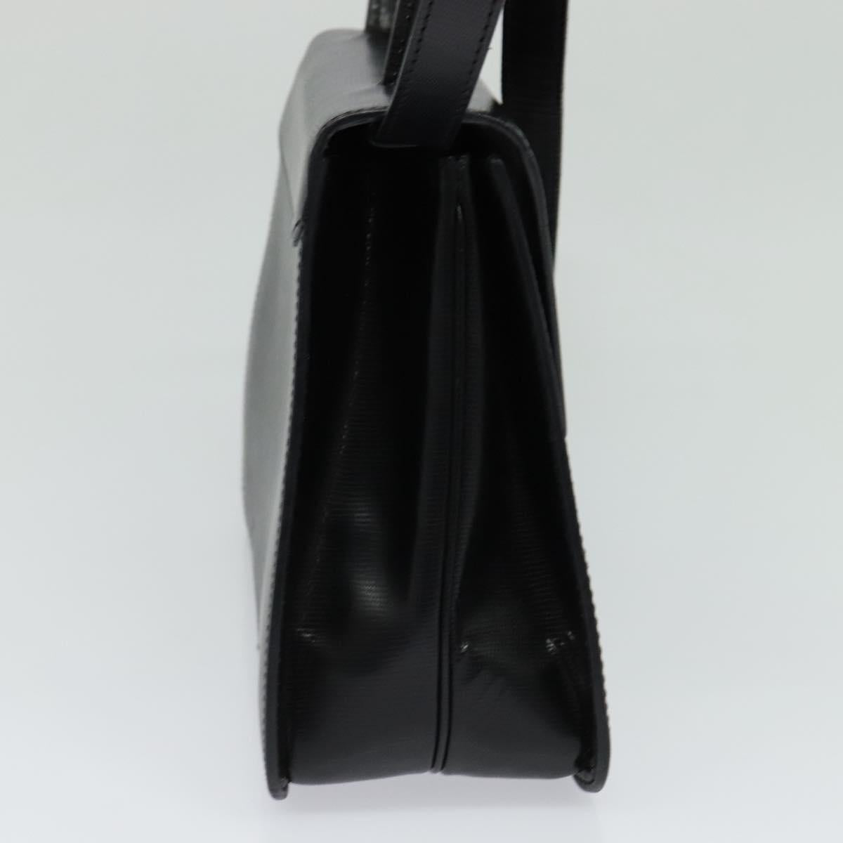 CELINE Hand Bag Leather 2way Black Gold Auth BD1319