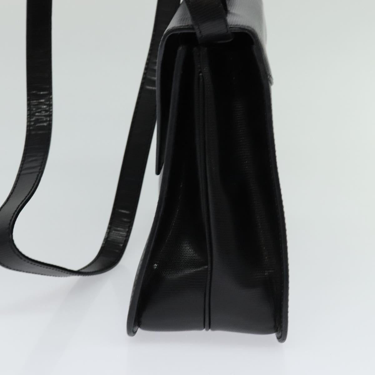 CELINE Hand Bag Leather 2way Black Gold Auth BD1319