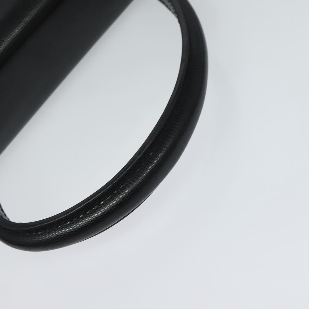 CELINE Hand Bag Leather 2way Black Gold Auth BD1319