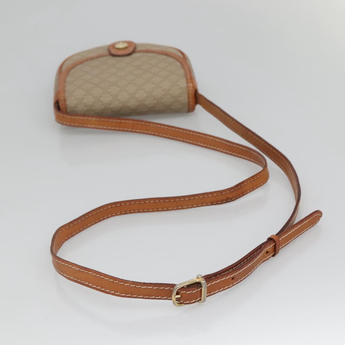 CELINE Macadam Canvas Shoulder Bag PVC Beige Gold Auth BD1320