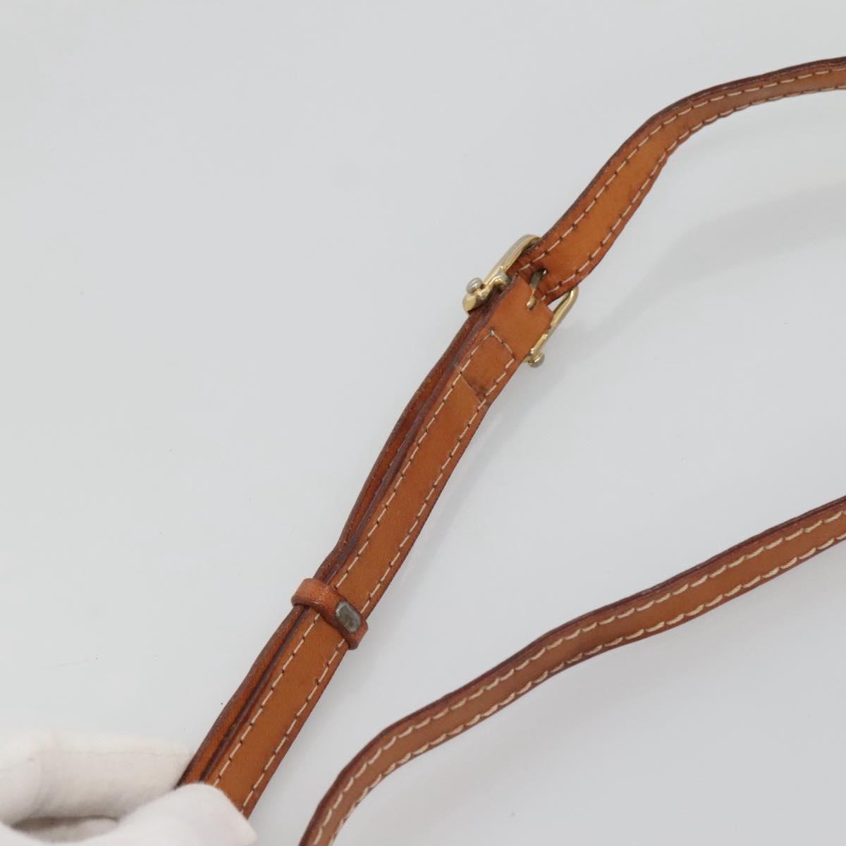 CELINE Macadam Canvas Shoulder Bag PVC Beige Gold Auth BD1320