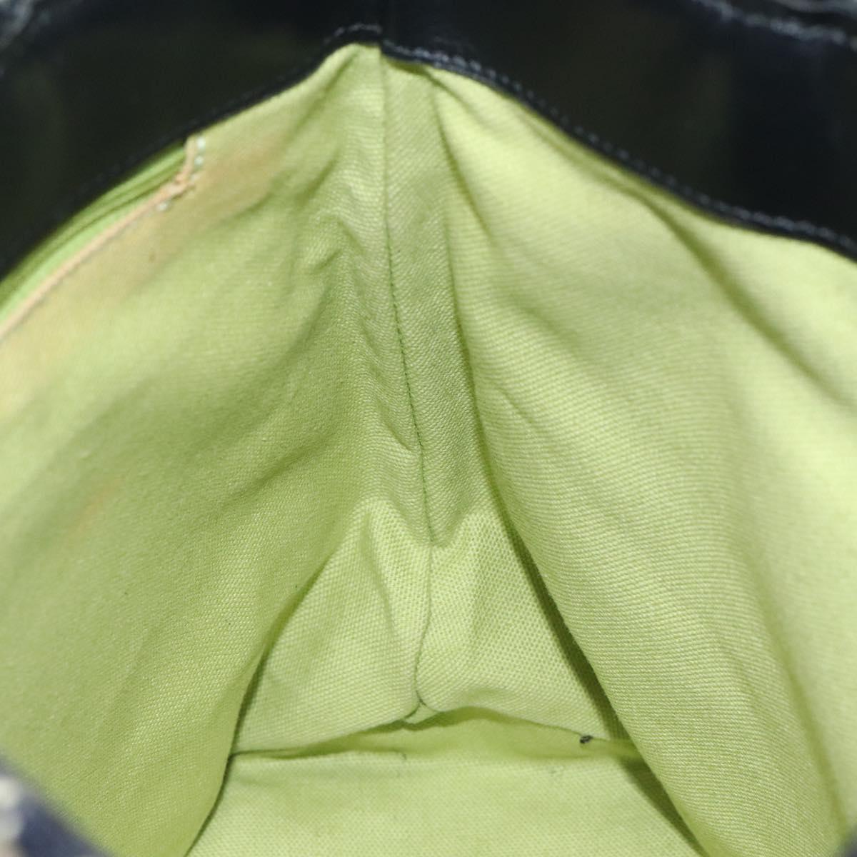 BURBERRY Nova Check Hand Bag Wool Green Black Auth BD1322