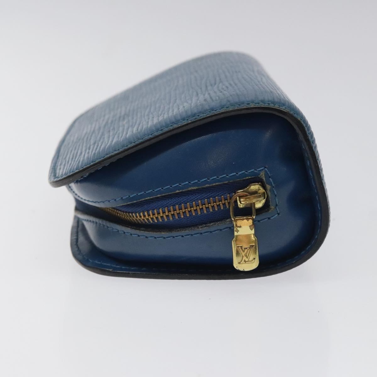 LOUIS VUITTON Epi Dauphine PM Pouch Blue M48445 LV Auth BD1335
