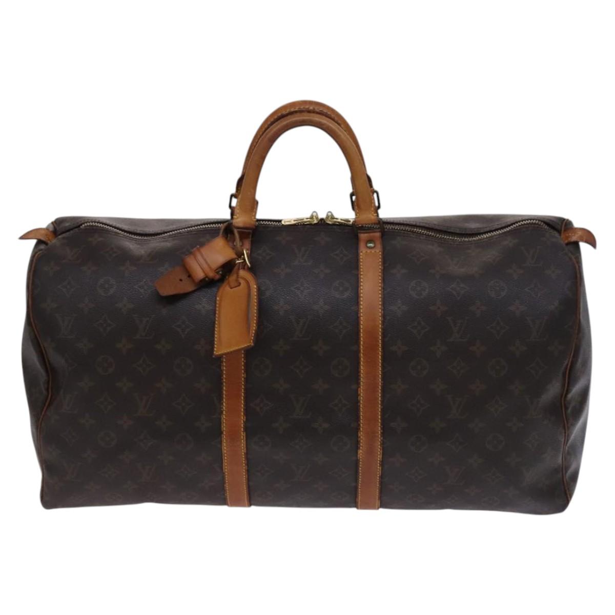 LOUIS VUITTON Monogram Keepall 55 Boston Bag M41424 LV Auth BD1339