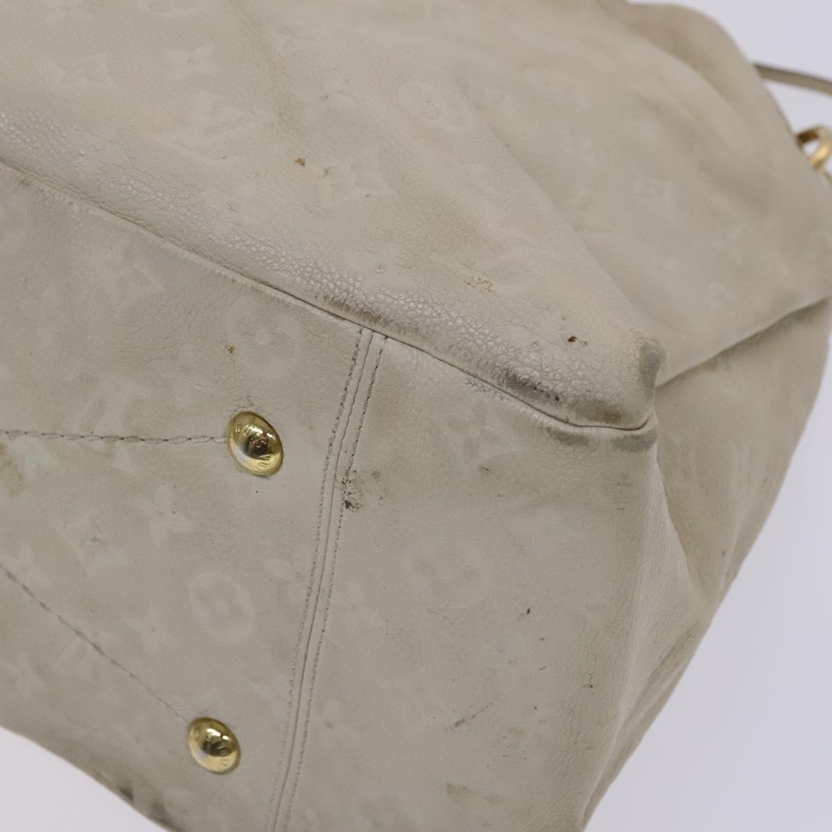 LOUIS VUITTON Monogram Empreinte Artsy MM Shoulder Bag White M93449 Auth BD1368