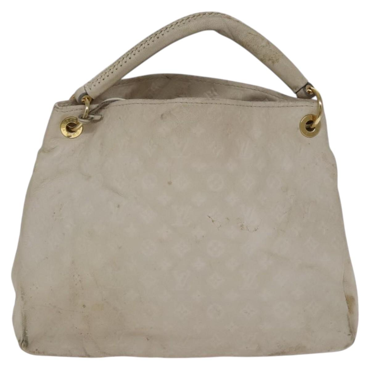 LOUIS VUITTON Monogram Empreinte Artsy MM Shoulder Bag White M93449 Auth BD1368