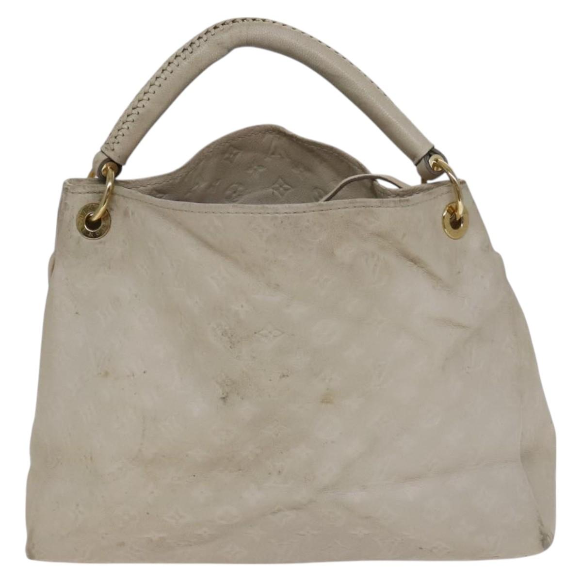 LOUIS VUITTON Monogram Empreinte Artsy MM Shoulder Bag White M93449 Auth BD1368