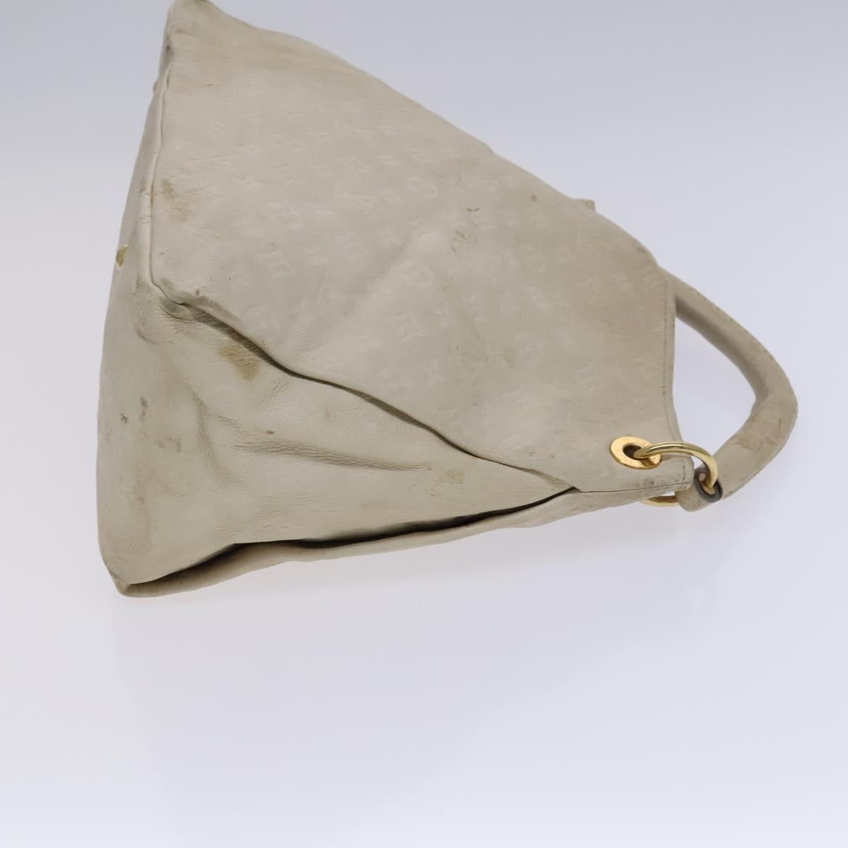 LOUIS VUITTON Monogram Empreinte Artsy MM Shoulder Bag White M93449 Auth BD1368
