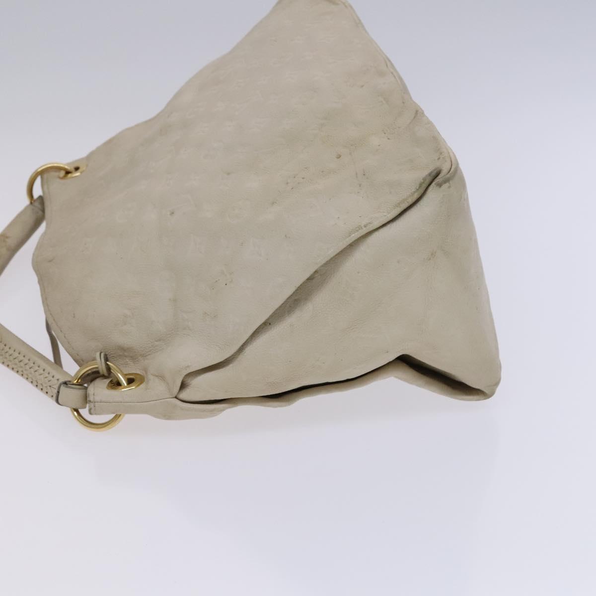 LOUIS VUITTON Monogram Empreinte Artsy MM Shoulder Bag White M93449 Auth BD1368