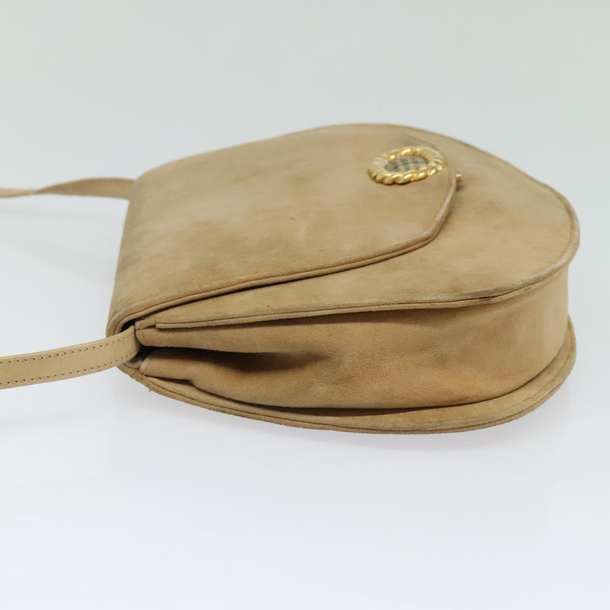Burberrys Shoulder Bag Suede Beige Auth BD1377