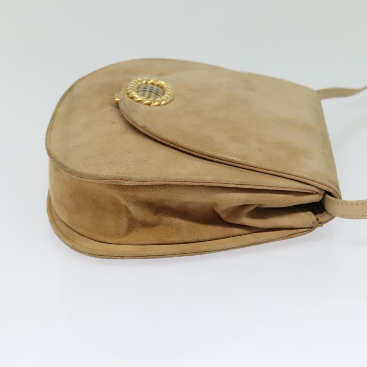 Burberrys Shoulder Bag Suede Beige Auth BD1377