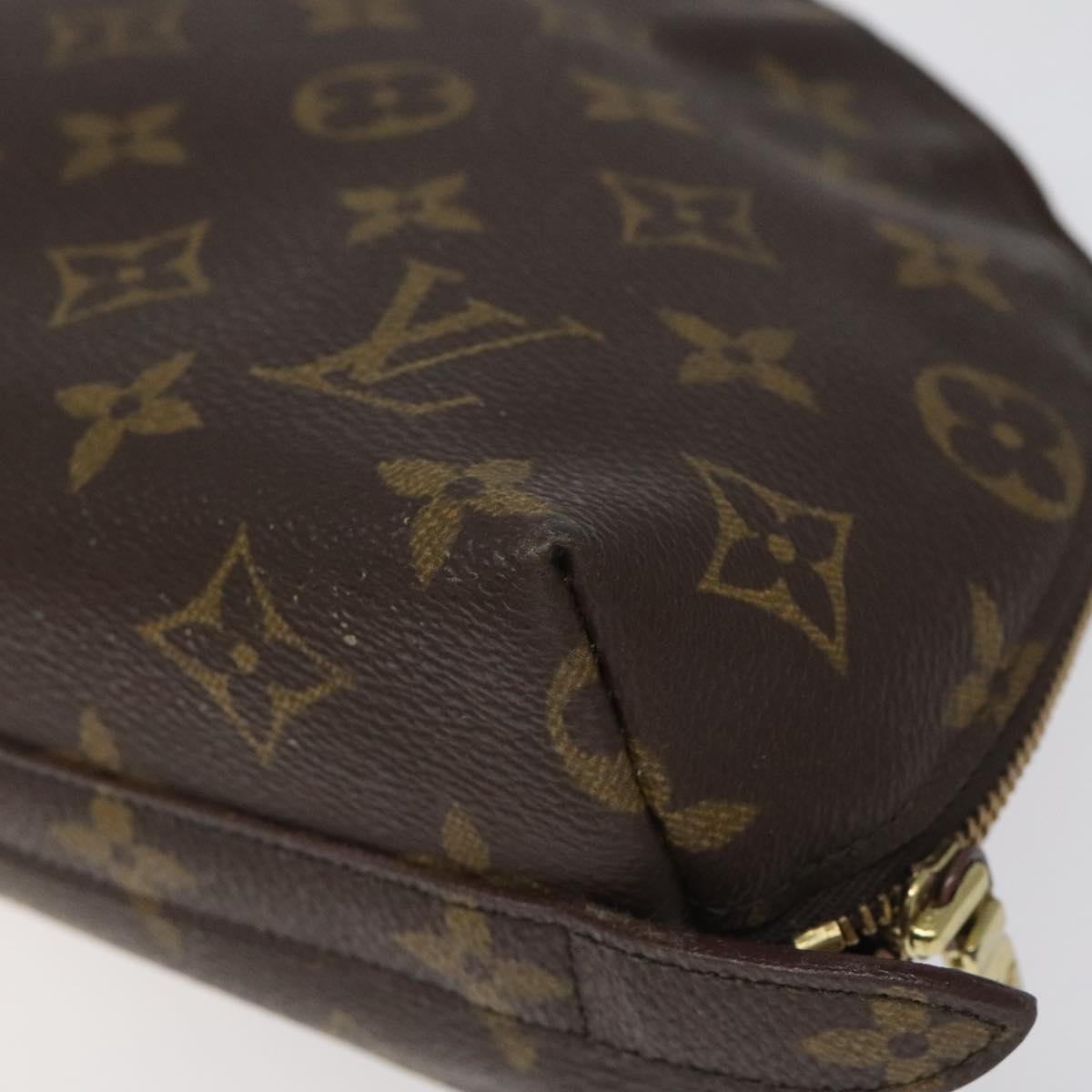 LOUIS VUITTON Monogram Trousse Demi Ronde Cosmetic Pouch M47520 LV Auth BD1391
