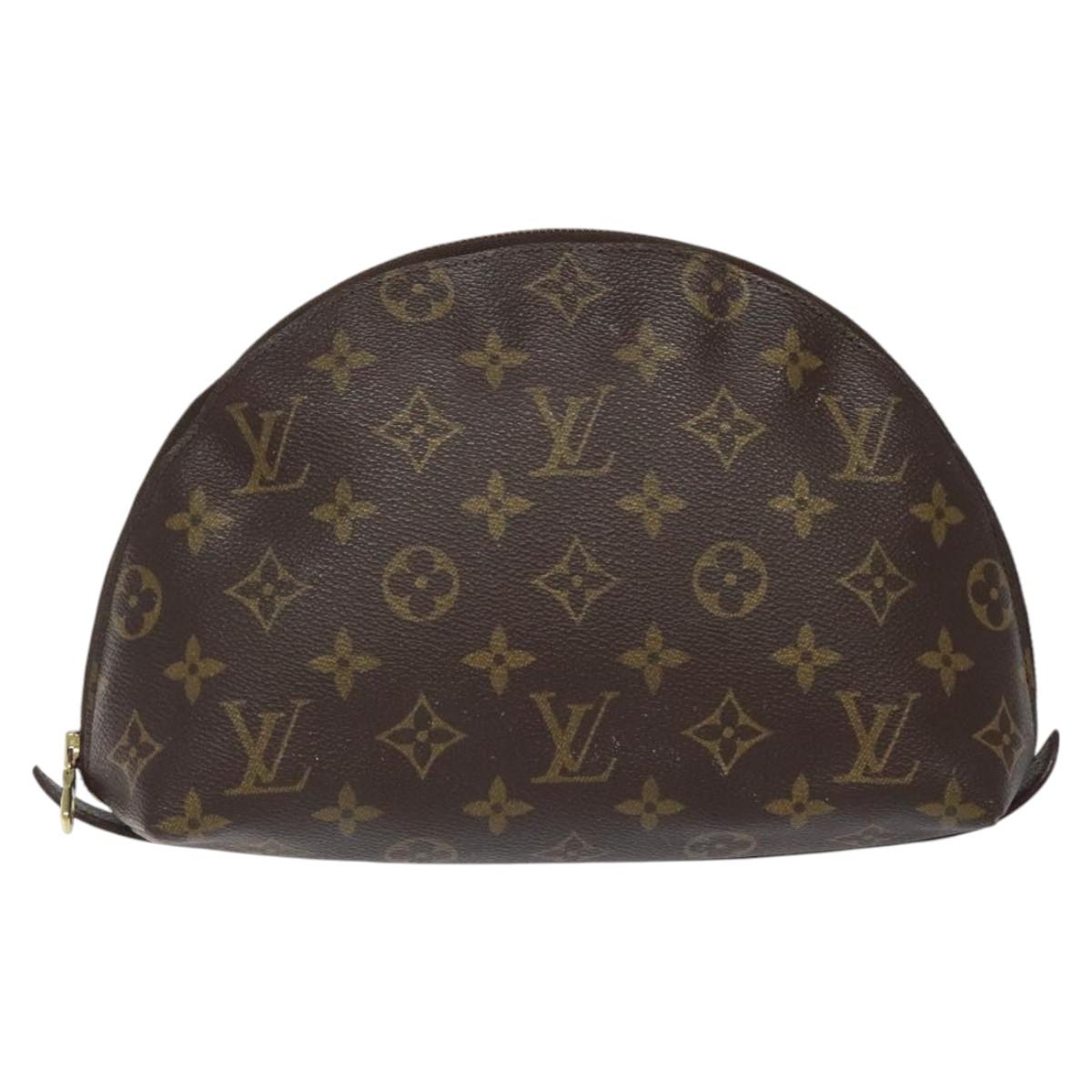 LOUIS VUITTON Monogram Trousse Demi Ronde Cosmetic Pouch M47520 LV Auth BD1391